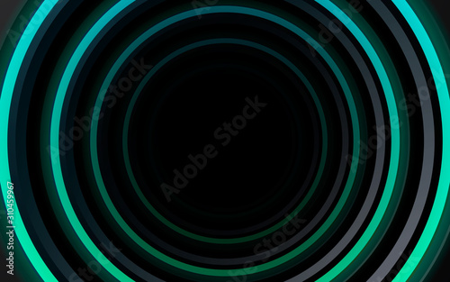 Blue neon circle abstract background light effect