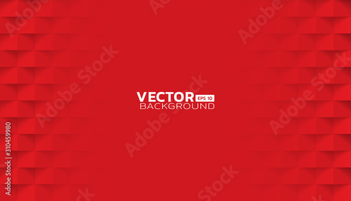 Red abstract modern square texture background, 3d paper art style with copy centered