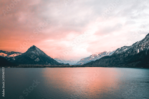 A Lake And Mountains, Switzerland.