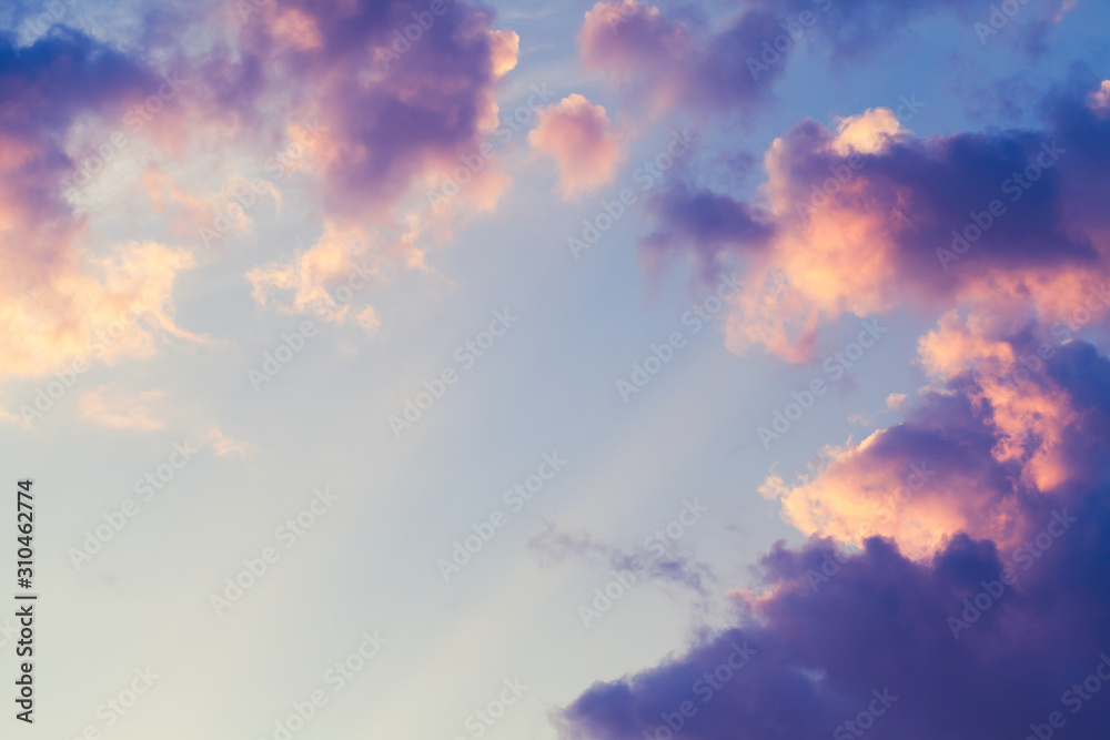 Colorful clouds in the sky at sunset, natural background Colorful clouds in the sky at sunset, natural background