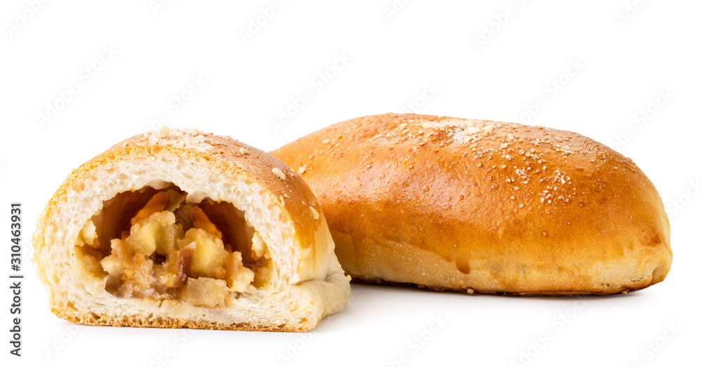 Pies with Apple filling on a white background. Isolated Pies with Apple filling on a white background. Isolated