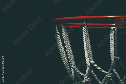 Basketball hoop on basketball arena