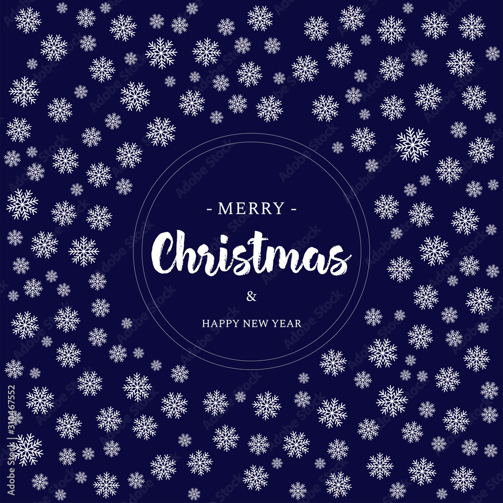 Christmas and New year vector greeting card design with snowflakes and hand lettering. Christmas and New year vector greeting card design with snowflakes and hand lettering.