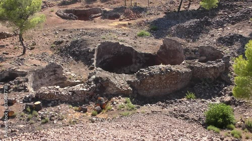 Impressive view on the historical site of Lavrion Ancient Silver Mines photo