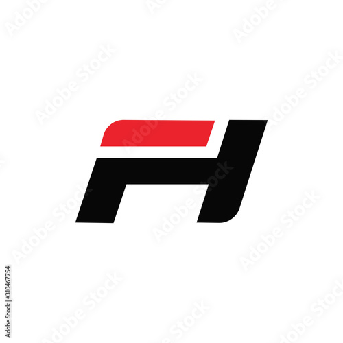 Initial letter fh or hf logo vector design template photo