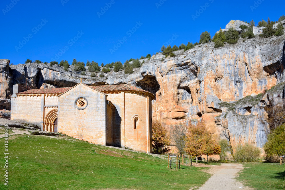 Templar Hermitage of San Bartolome in the canyon of the river Lobos in the province of Soria, Castile and leon, Spain