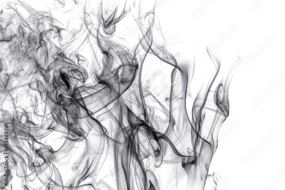 Fototapeta premium Black smoke on white background