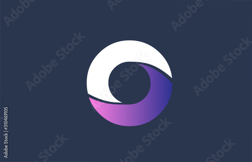 pink alphabet blue O letter logo design icon for company business