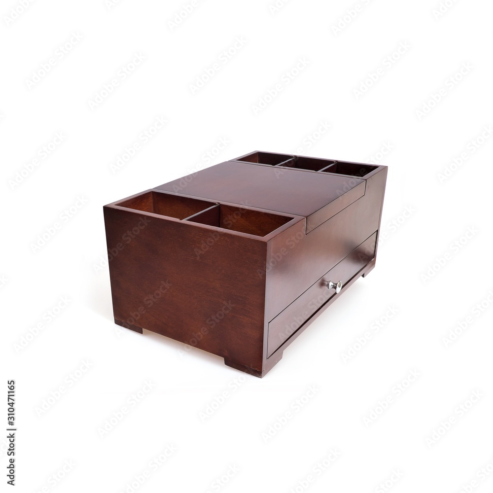 Large wooden jewelry storage box isolated on white background Large wooden jewelry storage box isolated on white background