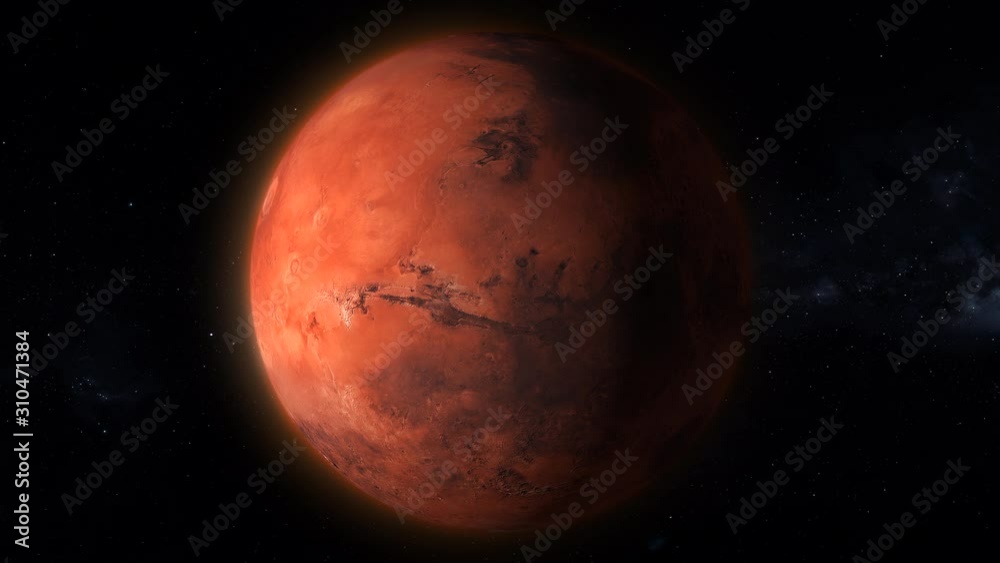 Mars planet  observation animation