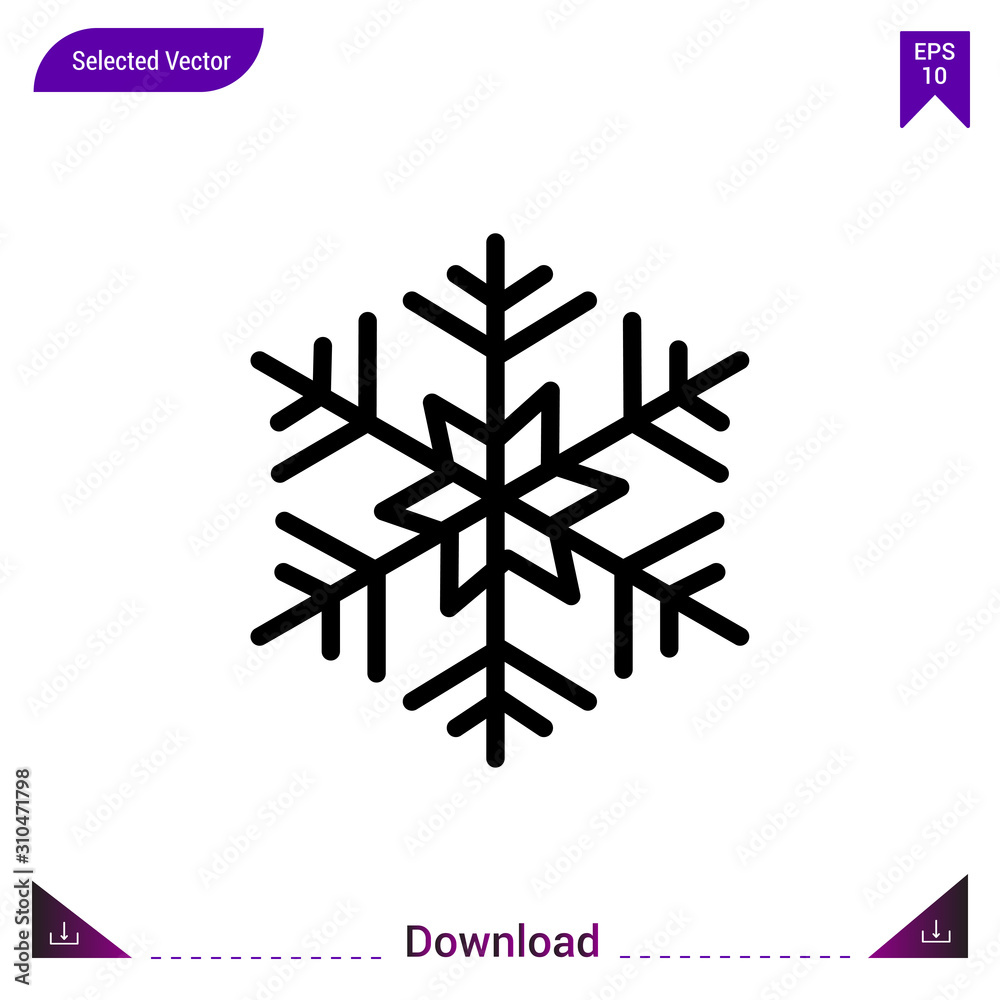 snowflake icon vector . Best modern, simple, isolated, application ,seasons icons, logo, flat icon for website design or mobile applications, UI / UX design vector format