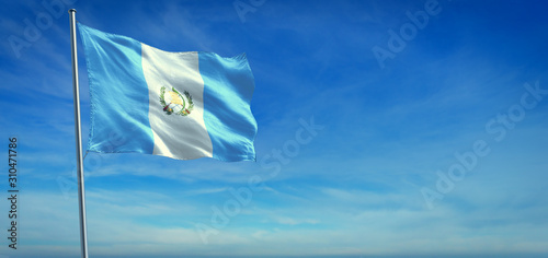 The National flag of Guatemala photo