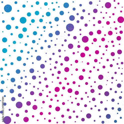Blue and pink gradient vector pattern with circles. Abstract style design with bubbles. Template for beautiful sites.