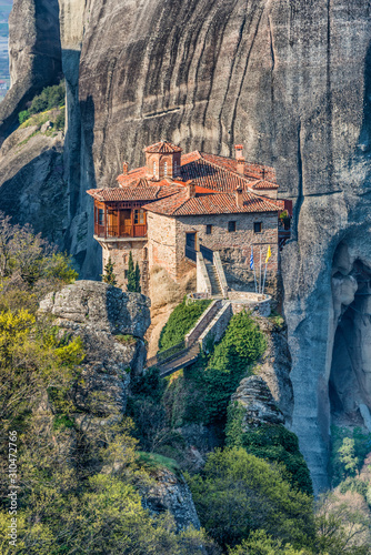 Roussanou monastery at Meteora in Greece photo