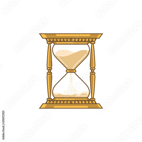 Hourglass illustration in white background