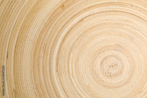 Fototapeta Naklejka Na Ścianę i Meble -  Circle texture background of wooden bowl, close up