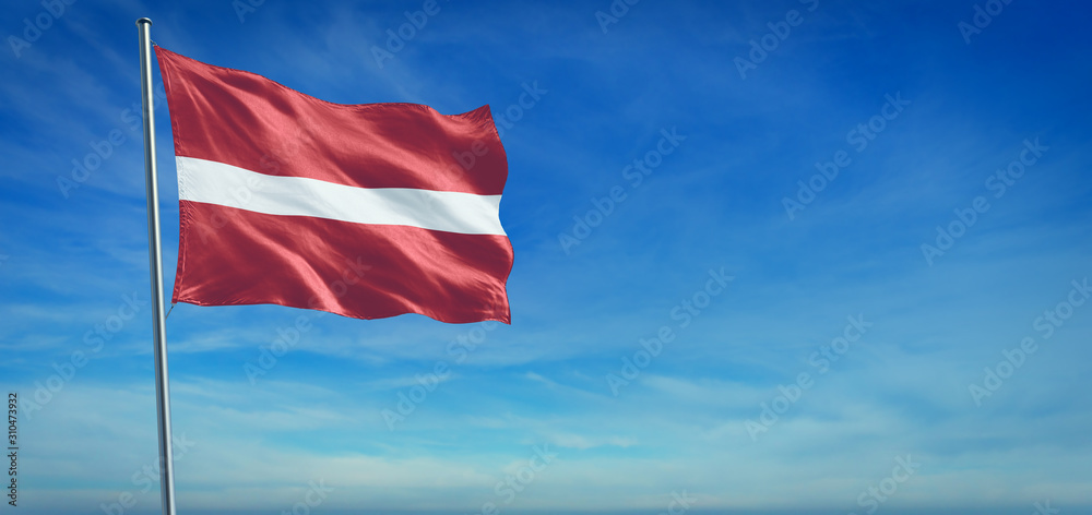 The National flag of Latvia