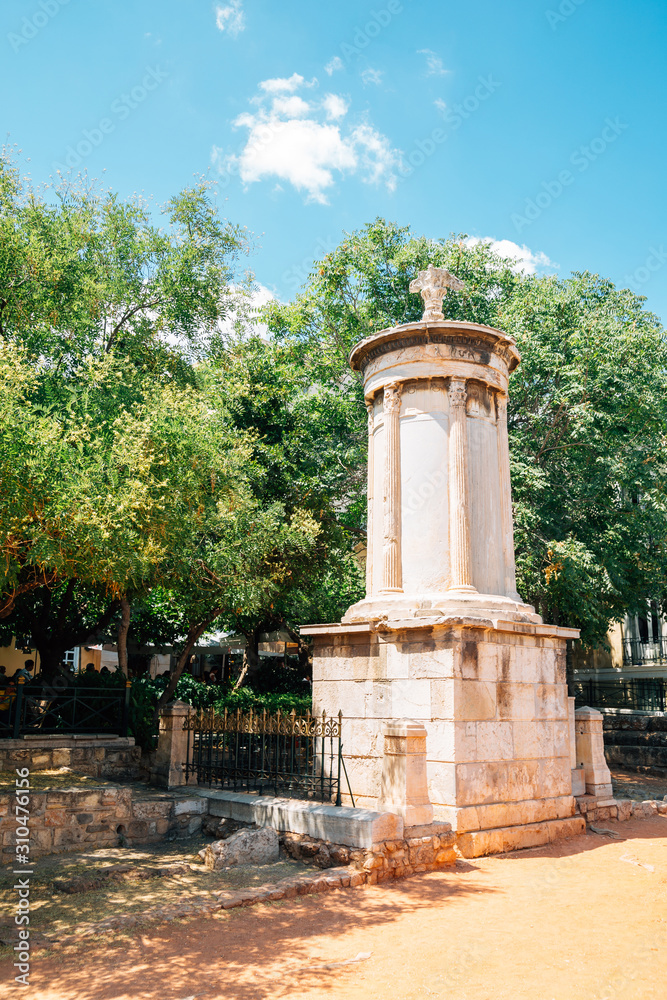 Monument of Lysicrates at Plaka district in Athens, Greece