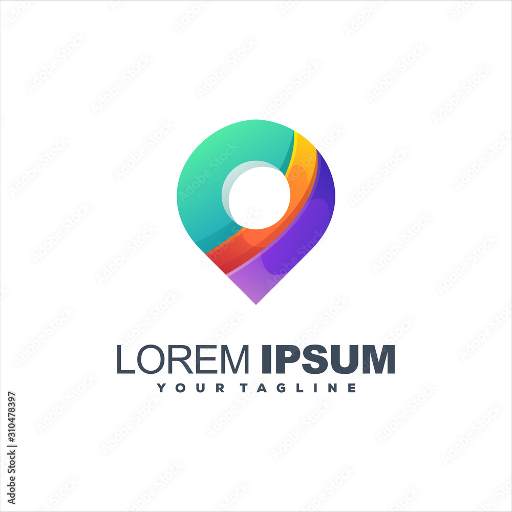 Fototapeta premium awesome pin gradient logo design