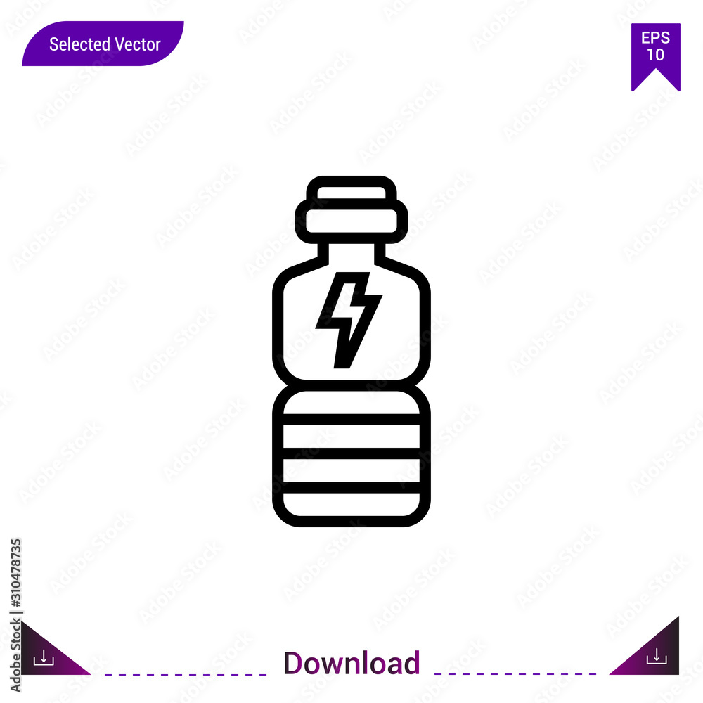 energy drink icon vector . Best modern, simple, isolated, application , logo, flat icon for website design or mobile applications, UI / UX design vector format