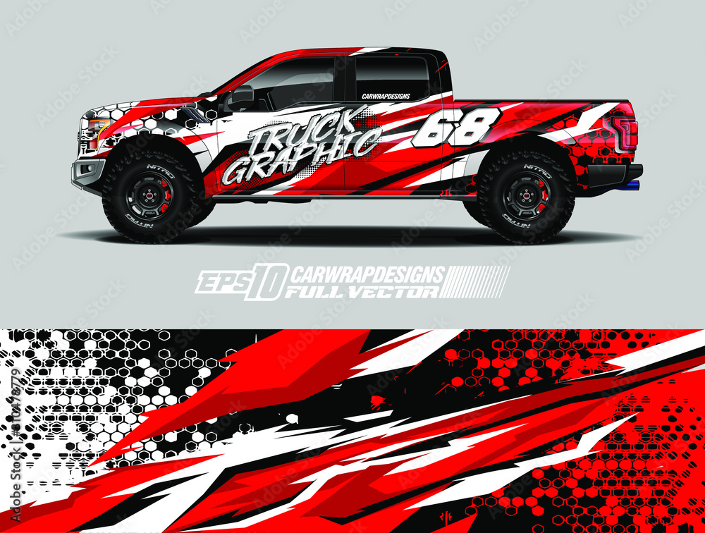 Vehicle wrap design vector. Graphic abstract stripe racing background kit designs for wrap race car, rally, adventure and livery. Full vector eps 10 Vehicle wrap design vector. Graphic abstract stripe racing background kit designs for wrap race car, rally, adventure and livery. Full vector eps 10