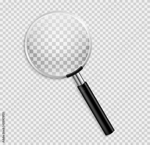 Realistic Magnifying glass vector isolated vector illustration on transparent background