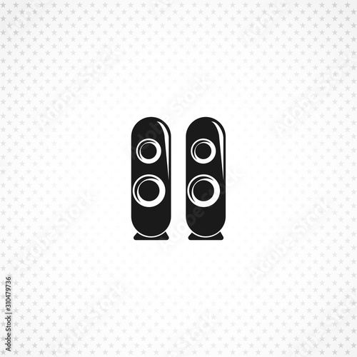 stereo speakers vector icon on white background