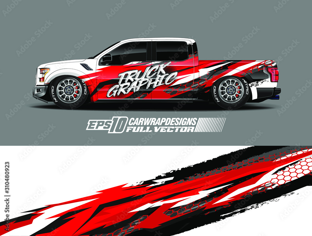 Vehicle wrap design vector. Graphic abstract stripe racing background kit designs for wrap race car, rally, adventure and livery. Full vector eps 10 Vehicle wrap design vector. Graphic abstract stripe racing background kit designs for wrap race car, rally, adventure and livery. Full vector eps 10