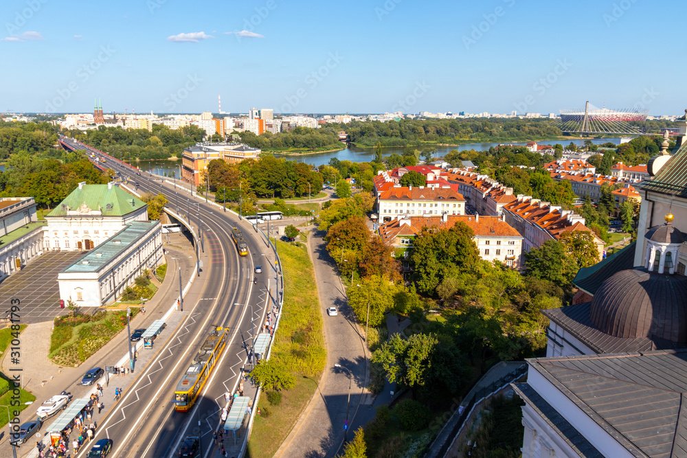 Naklejka premium Warsaw city view
