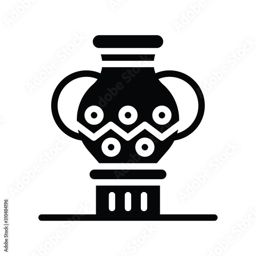 art and craft related antique jar  vector in solid style