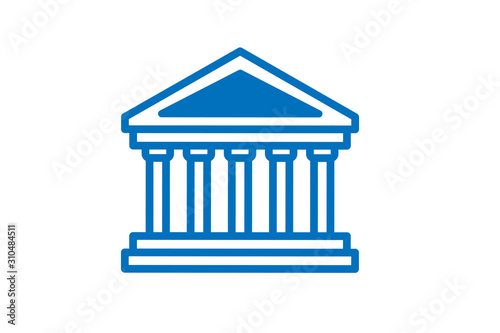 Modern bank icon vector blue version