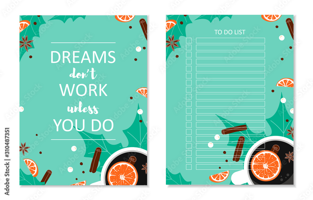 Naklejka premium Printable A4 cute business to do list
