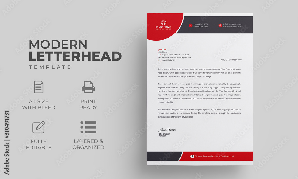 Letterhead Design for your business - obrazy, fototapety, plakaty 