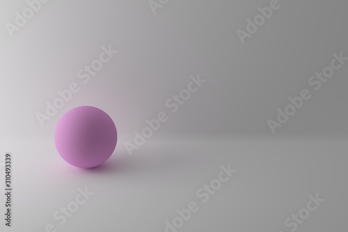 Pink Balls on white background- 3d rendering 