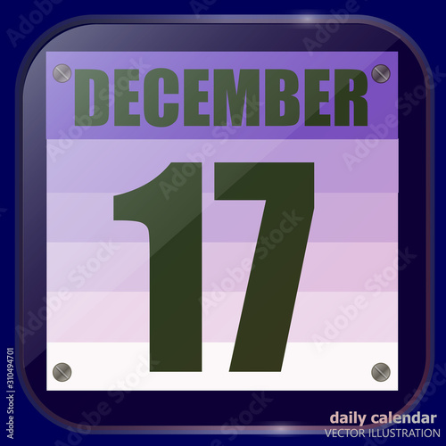 December 17 icon. For planning important day. Banner for holidays and special days. December seventeenth icon. Vector Illustration.