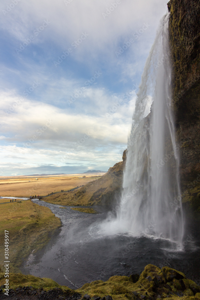 Seljalandsfoss waterfall in the south of Iceland Seljalandsfoss waterfall in the south of Iceland