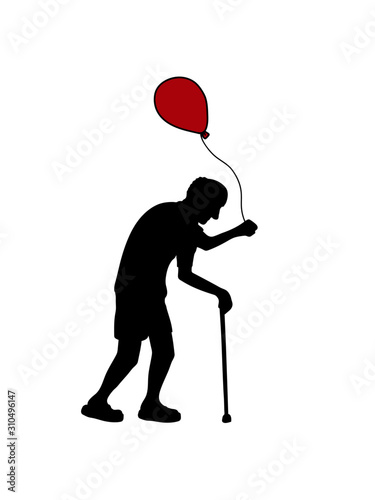 Opa mit Luftballon desig