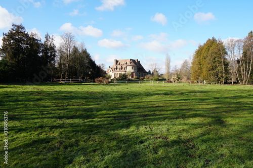 Slika na platnu rural french landscape and manor buildings in france