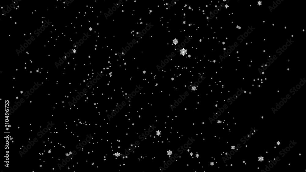 Flying snowflakes on black background. Christmas background, white snow overlay. Snow isolated. Flying snowflakes on black background. Christmas background, white snow overlay. Snow isolated.