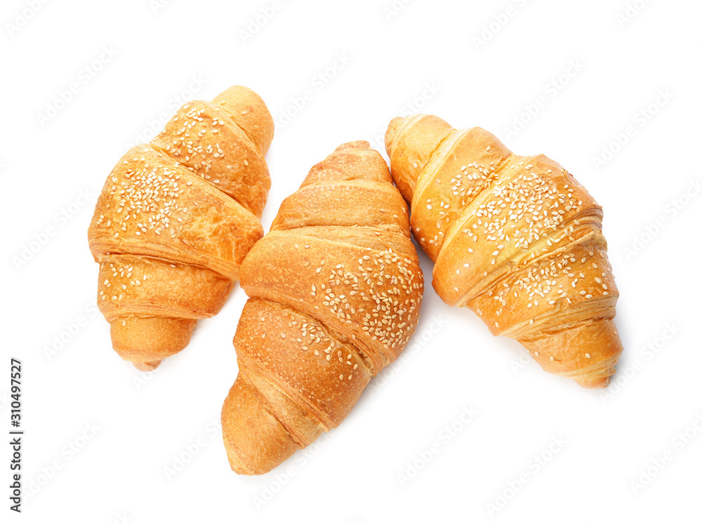 Tasty croissants on white background Tasty croissants on white background