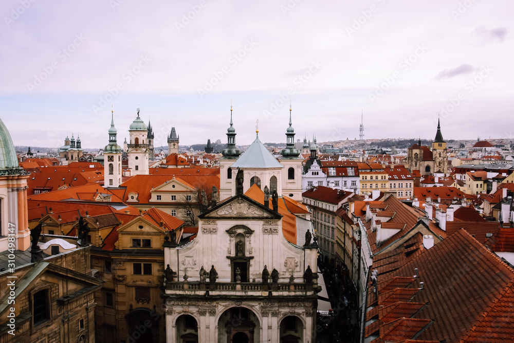 Prague roofs top Czech Republic curch