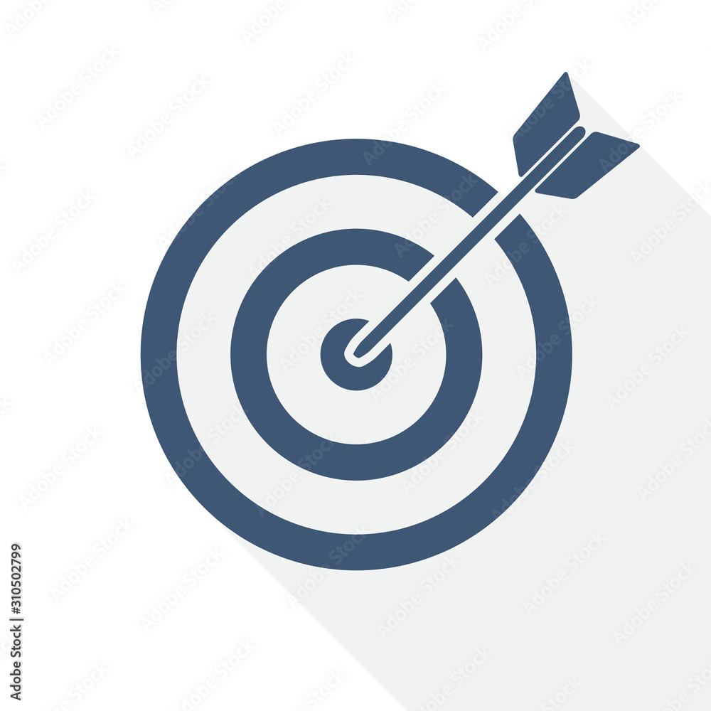 Target vector icon, arrow, center, goal, success concept flat design illustration Target vector icon, arrow, center, goal, success concept flat design illustration