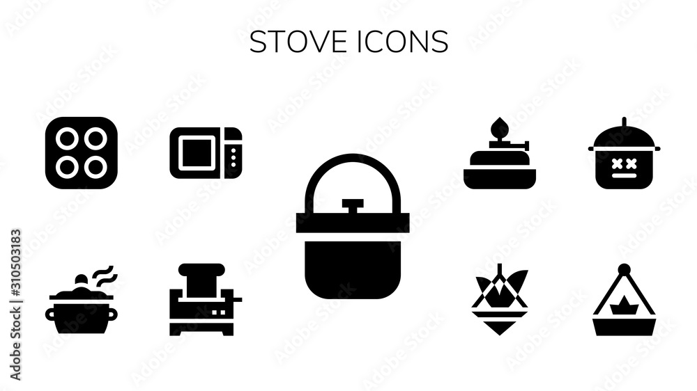 Modern Simple Set of stove Vector filled Icons Modern Simple Set of stove Vector filled Icons
