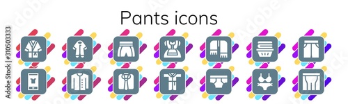 pants icon set
