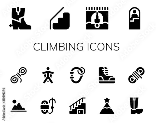 climbing icon set