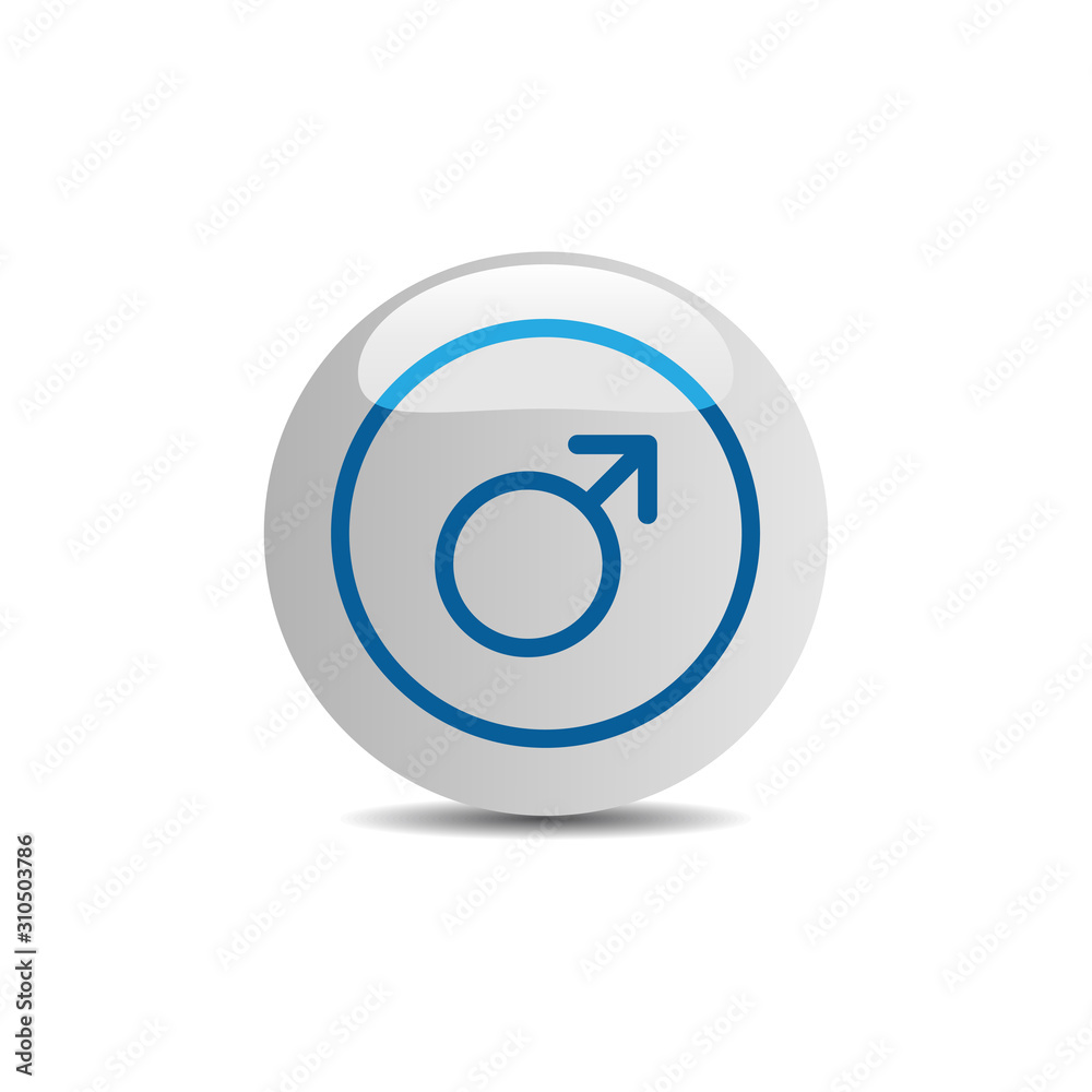 Male symbol on a white background Male symbol on a white background
