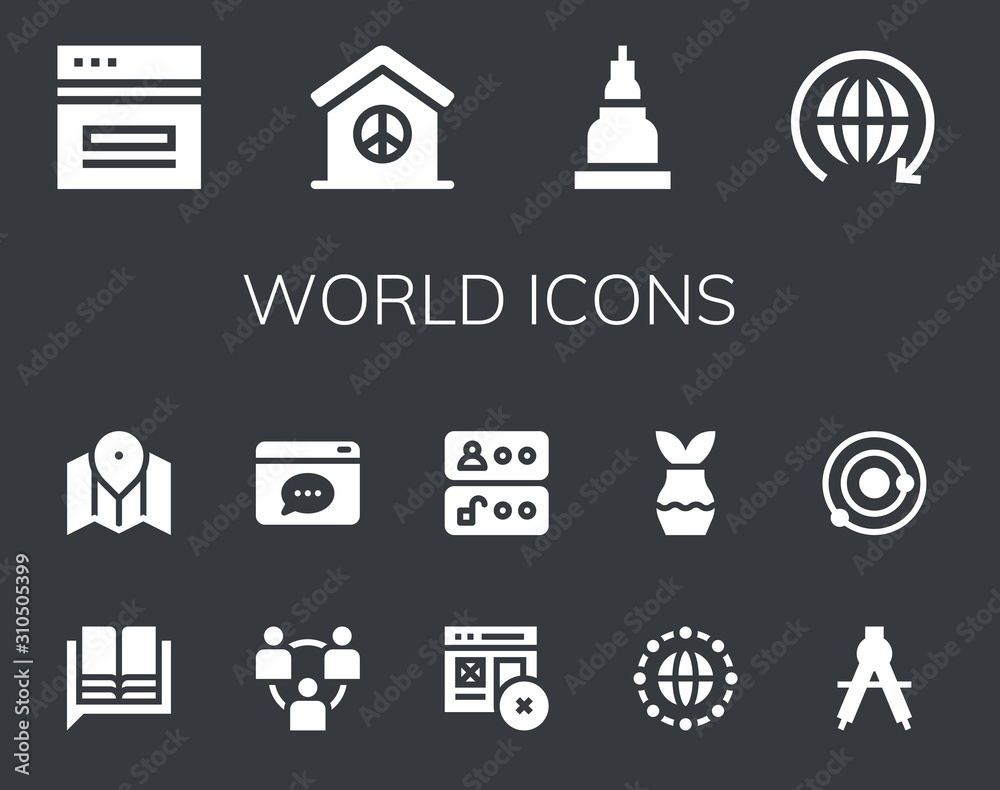 Modern Simple Set of world Vector filled Icons
