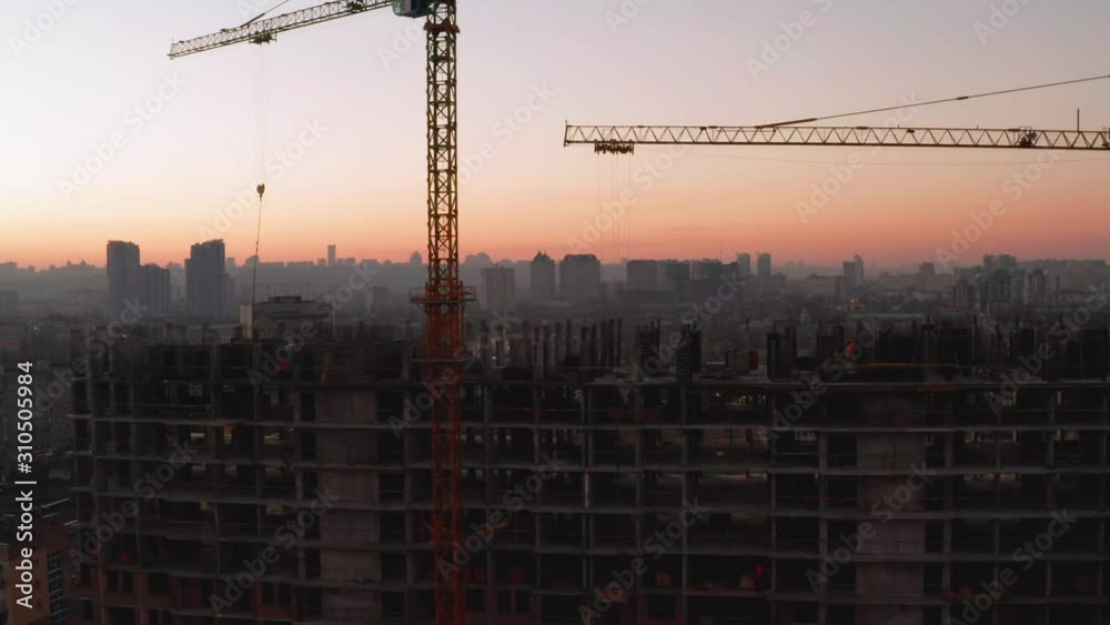 Aerial Shot of the Building in the Process of Construction