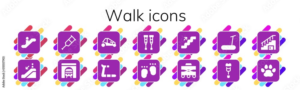 walk icon set walk icon set