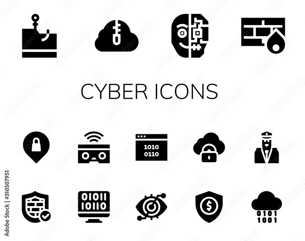 cyber icon set cyber icon set